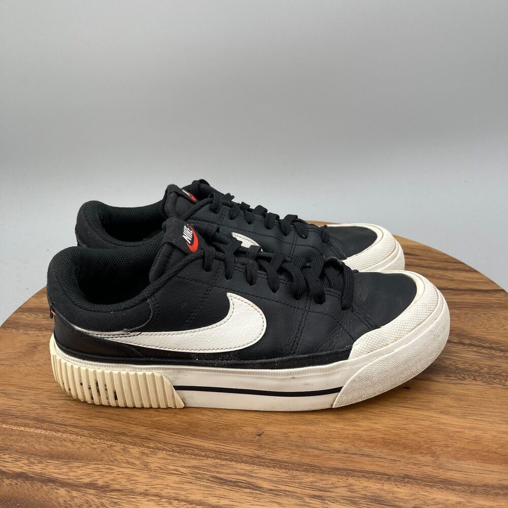Nike Court Legacy Lift Shoes Womens Size 9.5 Black Casual Comfort Walking